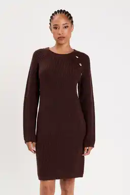 Wehkamp Cache Cache jurk met glitter donkerbruin aanbieding