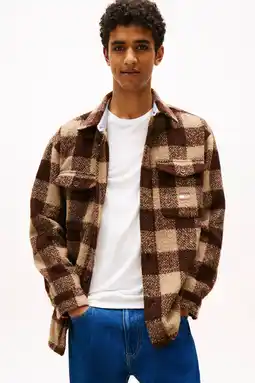 Wehkamp Tommy Jeans geruit overshirt bruin aanbieding