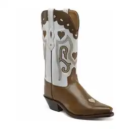 Wehkamp Bootstock leren cowboylaarzen bruin/wit aanbieding