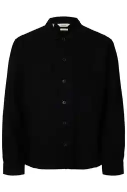Wehkamp Selected overshirt met linnen zwart aanbieding