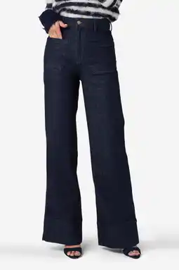 Wehkamp IBANA highwaist wide leg jeans dark blue denim aanbieding