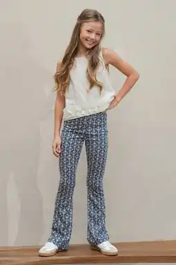 Wehkamp Like Flo flared casual broek donkerblauw aanbieding