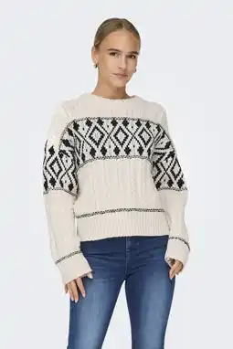 Wehkamp ONLY trui wit met kabels aanbieding