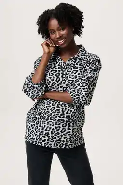 Wehkamp Noppies maternity zwangerschaps blousetop met panterprint grijs aanbieding