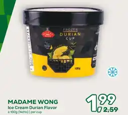 Amazing Oriëntal Madame Wong Ice Cream Durian Flavor aanbieding