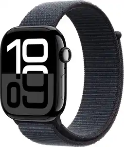 Bol.com Apple Watch Series 10 - Wifi + 4G - 46mm - Zwarte Aluminium Case met Ink Geweven Sportbandje aanbieding
