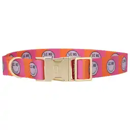 Pets Place Dogguo Nylon Smiley Collar - Hondenhalsband - 36-52x2.5 cm Magenta Oranje Lila M aanbieding