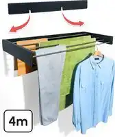 Bol.com Bodo Inklapbaar Droogrek - Breed 80 cm - 4m Drooglengte - Mat Zwart aanbieding