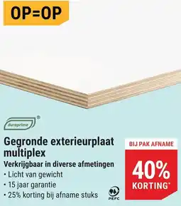 Pontmeyer Duraprime Gegronde Exterieurplaat Multiplex aanbieding