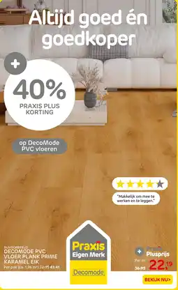 Praxis Decomode PVC Vloer Plank Prime Karamel Eik aanbieding