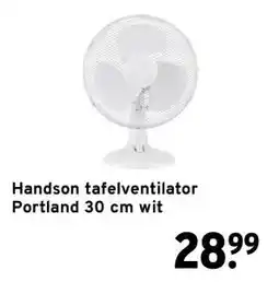 GAMMA Handson tafelventilator Portland 30 cm wit aanbieding
