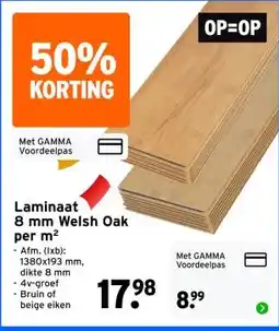 GAMMA Laminaat 3 mm Welsh Oak per m² aanbieding