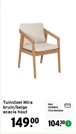 GAMMA Tuinstoel Mira bruin/beige acacia hout aanbieding
