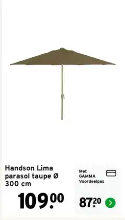 GAMMA Handson Lima parasol taupe Ø 300 cm aanbieding