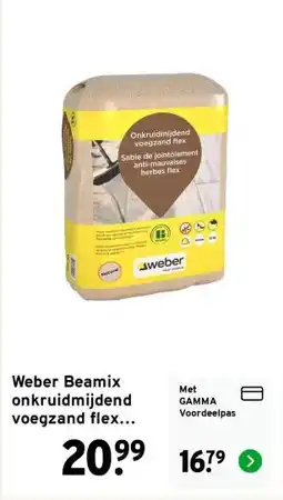 GAMMA Weber Beamix onkruidmijdend voegzand flex naturel 15 kg aanbieding