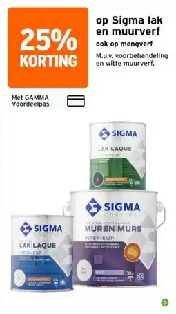GAMMA op Sigma lak en muurverf aanbieding
