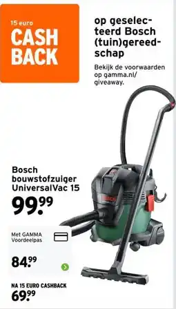 GAMMA Bosch bouwstofzuiger UniversalVac 15 aanbieding