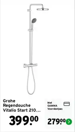 GAMMA Grohe Regendouche Vitalio Start 210 met Thermostatische Douchekraan aanbieding