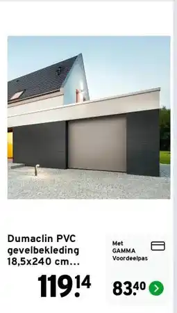 GAMMA Dumaclin PVC gevelbekleding 18,5x240 cm gelakt antraciet ,2.66m² per pak aanbieding