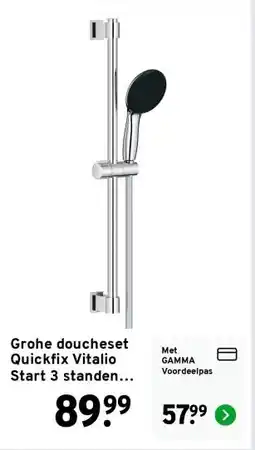 GAMMA Grohe doucheset Quickfix Vitalio Start 3 standen chroom aanbieding