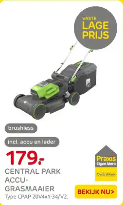 Praxis Central Park Accu- Grasmaaier aanbieding