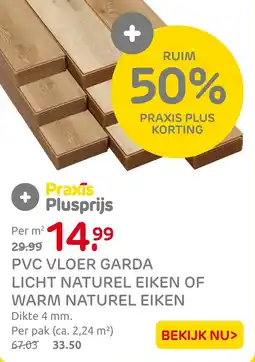 Praxis PVC Vloer Garda Licht Naturel Eiken of Warm Naturel Eiken aanbieding
