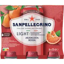 Jumbo Sanpellegrino Limonade Aranciata Rossa Light 6 x 330 ml aanbieding