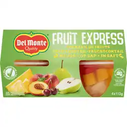 Jumbo Del Monte Fruit Express Fruitcocktail op Sap 4 x 113 g aanbieding