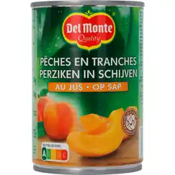 Jumbo Del Monte Perzik schijfjes 1/2 Op Sap 415 g aanbieding