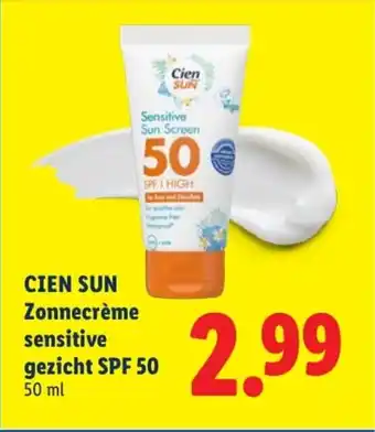 Cien Sun Zonnecrème Sensitive Gezicht SPF 50