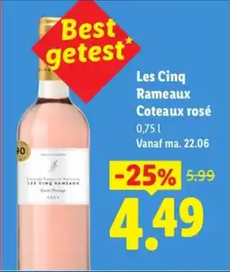 Lidl Les Cinq Rameaux Coteaux rosé aanbieding