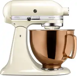Coolblue KitchenAid Artisan Mixer 5KSM125 Amandelwit + Design Mengkom Koper aanbieding