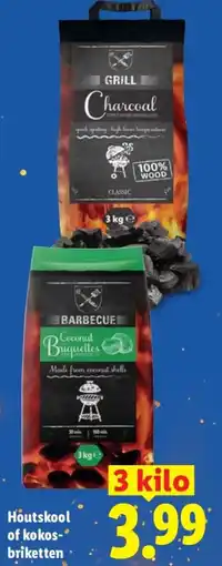 Lidl Houtskool of kokosbriketten aanbieding