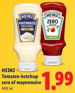 Lidl Heinz Tomaten-ketchup zero of mayonnaise aanbieding