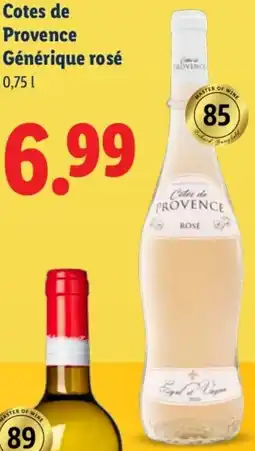 Lidl Cotes de Provence Générique rosé aanbieding