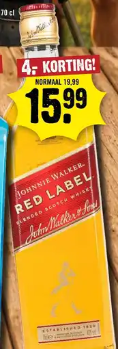 Dirck 3 Johnnie Walker Red Label Blended Scotch Whisky aanbieding