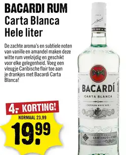 Dirck 3 Bacardi Rum Carta Blanca aanbieding