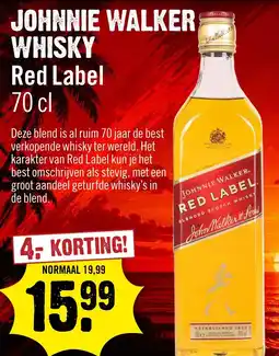 Dirck 3 Johnnie Walker Whisky Red Label aanbieding