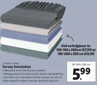 Lidl Jersey hoeslaken 90-100x200cm aanbieding