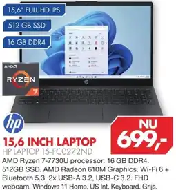 Vobis 15,6 INCH LAPTOP HP LAPTOP 15-FC0272ND aanbieding