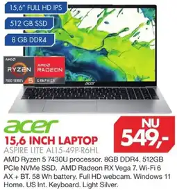Vobis Acer 15,6 INCH LAPTOP ASPIRE LITE AL15-49P-R6HL aanbieding