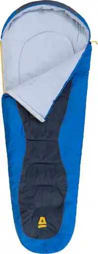Bol.com Abbey Camp Slaapzak - Mummie Model - Blauw - 220 x 80 cm - Tochtrand aanbieding