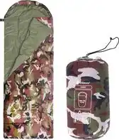 Bol.com Springos Slaapzak | Slaapzakken | Dekenmodel | Inclusief Draagtas | 210 x 73 cm | Legergroen aanbieding