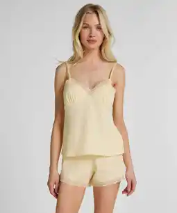 Hunkemoller Hunkemöller Pyjama Set Jersey Kant Geel aanbieding