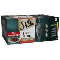 Zooplus Multipack Sheba Fresh Fijne vershoudzakjes 50 x 50 g - met kip, rundvlees & eend in saus aanbieding