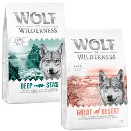 Zooplus 2x1kg Classic Probeerpakket: Vis, Kalkoen met Kip Wolf of Wilderness Hondenvoer aanbieding