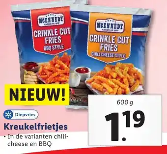 Lidl Kreukelfrietjes 600g aanbieding