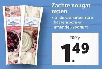 Lidl Zachte nougat repen 100g aanbieding