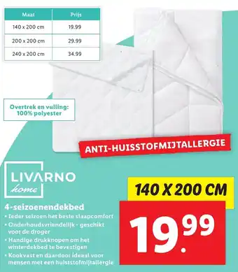 Lidl 4-seizoenendekbed 140x200cm aanbieding