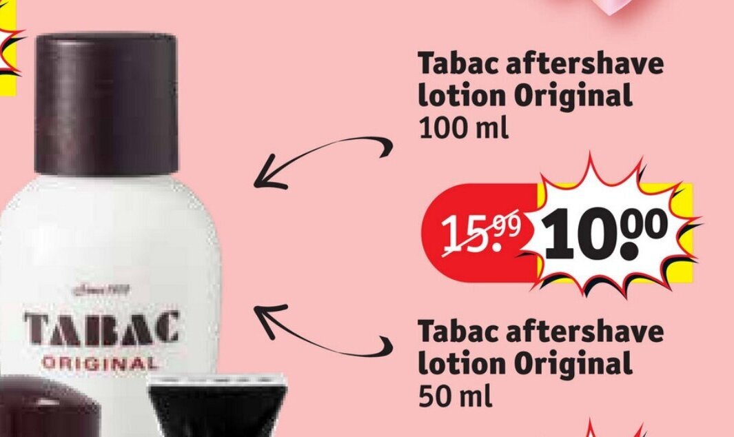 Tabac aftershave lotion original 100ml aanbieding bij Kruidvat